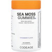 Codeage, Jūros samanų guminukai, braškių skonio, 60 guminukų (150 mg viename guminuke)