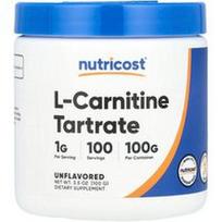 Nutricost, L-karnitino tartratas, be skonio, 100 g (3,5 uncijos)