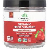 Organic India, Organinių skaidulų guminukai, braškių skonio, 60 guminukų