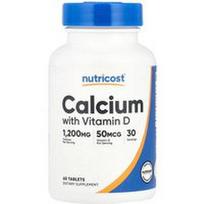 Nutricost, Kalcis su vitaminu D, 60 tablečių