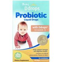 Ddrops, Kūdikiams, probiotikų skysti lašai, naujagimiams+, 60 lašų, 0,07 fl oz (2,2 ml)
