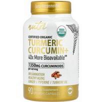 Nutri, Organinės ciberžolės ir kurkumino+, 90 ekologiškų kapsulių