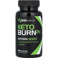 Real Ketones, BHBscience™, Keto Burn2X, 60 kapsulių
