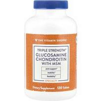 The Vitamin Shoppe, Trigubo stiprumo gliukozamino chondroitinas su MSM, 120 tablečių