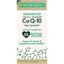 Nature's Bounty, „Advanced Triple Absorb CoQ-10“, 90 greito atpalaidavimo minkštųjų kapsulių (100 mg vienoje minkštojoje kapsulėje)