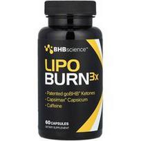 Real Ketones, Lipo Burn3X, 60 kapsulių