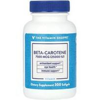 The Vitamin Shoppe, Beta karotinas, 7 500 mcg (25 000 TV), 300 minkštųjų gelių