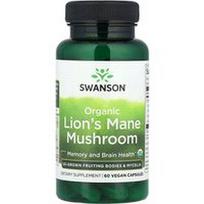 Swanson Vitamins, Organinis liūto karčių grybas, 60 veganiškų kapsulių (500 mg vienoje kapsulėje)