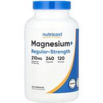 Nutricost, Magnis+, įprasto stiprumo, 240 kapsulių (105 mg vienoje kapsulėje)