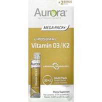 Aurora Nutrascience, Liposominis vitaminas D3/K2, 32 pakeliai po 20 ml (0,68 skysčio uncijos)