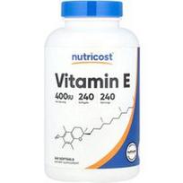 Nutricost, Vitaminas E, 180 mg (400 TV), 240 minkštųjų gelių