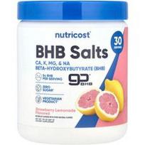 Nutricost, BHB druskos, goBHB®, braškių limonadas, 267 g