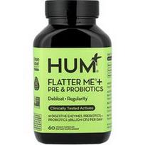 HUM Nutrition, „Flatter Me®“ + prebiotikai ir probiotikai, 60 veganiškų kapsulių