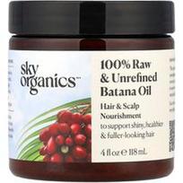 Sky Organics, 100 % neapdorotas ir nerafinuotas batanų aliejus, plaukų ir galvos odos maitinimas, 118 ml