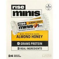 Rise Bar, „Rise Minis“, mini baltymų batonėliai su migdolais ir medumi, 24 užkandžio dydžio baltymų batonėliai po 30 g (1,05 uncijos)