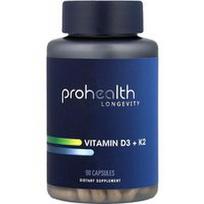 ProHealth Longevity, Vitaminas D3 + K2, 90 kapsulių
