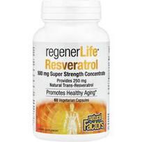 Natural Factors, „RegenerLife®“ resveratrolis, 500 mg, 60 vegetariškų kapsulių