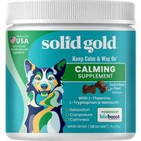 Solid Gold, „Keep Calm & Wag On™“, raminamasis papildas šunims, rūkyta šoninė, 120 minkštų kramtomųjų gabalėlių, 216 g