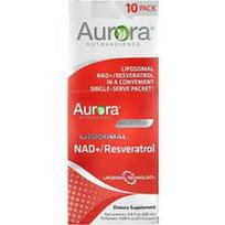 Aurora Nutrascience, „Mega-Pack+®“, liposominis NAD + / resveratrolis, 10 pakelių po 20 ml (0,68 skysčio uncijos)