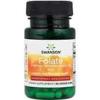 Swanson Vitamins, Folatas, 30 vegetariškų kapsulių (1 360 mcg DFE vienoje kapsulėje)