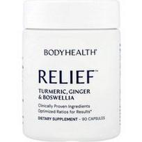 BodyHealth, „Relief™“, ciberžolė, imbieras ir bosvelija, 90 kapsulių