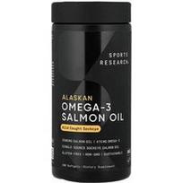 Sports Research, Aliaskos omega-3 lašišų aliejus, laukinės raudonosios lašišos, 180 minkštųjų kapsulių