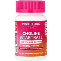 Pink Stork, Cholino bitartratas, 550 mg, 30 kapsulių