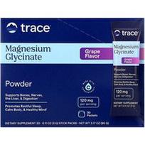 Trace, Magnio glicinato milteliai, vynuogių skonio, 30 pakelių po 0,11 uncijos (3 g)