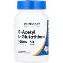 Nutricost, S-acetil-L-glutationas, 100 mg, 60 kapsulių