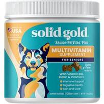 Solid Gold, „PetVites™“ multivitaminų papildas šunims, su šonine, 120 minkštų kramtomųjų tablečių, 216 g