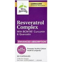 Terry Naturally, Resveratrolio kompleksas su BCM-95® kurkuminu ir kvercetinu, 60 kapsulių