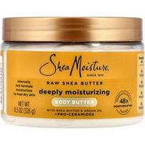 SheaMoisture, Giliai drėkinamasis kūno sviestas, neapdorotas taukmedžio sviestas, 326 g