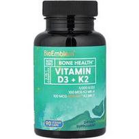 BioEmblem, Vitaminas D3 + K2, 90 vegetariškų kapsulių