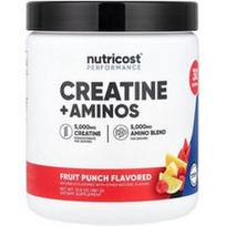 Nutricost, „Performance“, kreatinas + aminorūgštys, vaisių skonio, 387 g