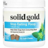 Solid Gold, Nustokite ėsti išmatas + kvėpavimo priemonė šunims, 60 minkštų kramtomųjų tablečių, 90 g