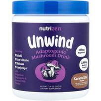 Nutricost, „Nutrizen™“, „Unwind“, adaptogeninis grybų gėrimas, karamelės skonio čai arbata, 207 g
