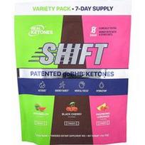 Real Ketones, „Shift“, įvairių gėrimų rinkinys, arbūzų, juodųjų vyšnių ir aviečių limonadas, 7 pakeliai, 53 g