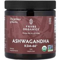 Tribe Organics, Ašvaganda KSM-66®, 120 kapsulių (300 mg vienoje kapsulėje)