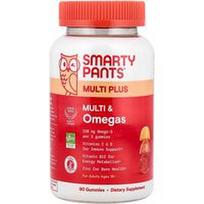 SmartyPants, „Multi Plus“ multivitaminai ir omega rūgštys, citrinų, apelsinų ir braškių su bananais skonio, 90 guminukų