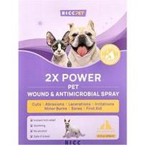 HICC Pet, 2X galingas naminių gyvūnėlių žaizdų ir antimikrobinis purškalas, šunims ir katėms, 296 ml
