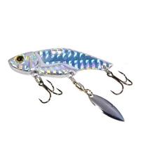 ALASICKA 1pcs Metal Vib Blade Glow Cicada Lure 50mm 55mm 12g 16g Sinking Tail Spinner Baits Bibe For Bass Pike Perch Fishing 12G sidabras