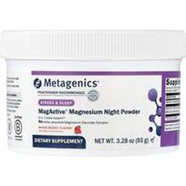 Metagenics, „MagActive™“ magnio naktiniai milteliai, mišrių uogų skonio, 93 g