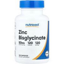 Nutricost, Cinko bisglicinatas, 50 mg, 120 kapsulių