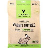Vital Essentials, Liofilizuoti žali baltymai, traškūs mini plunksnelės, katėms, triušio užkandis, 12 oz (340,2 g)