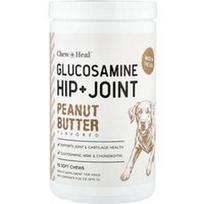 Chew + Heal, Gliukozamino klubo ir sąnarių, šunims, su žemės riešutų sviestu, 90 minkštų kramtomųjų tablečių, 270 g
