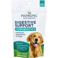 Nordic Naturals, Virškinimo palaikymas + probiotikai, šunims, kaulų sultinys, 30 minkštų kramtomųjų tablečių, 150 g