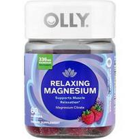 OLLY, Atpalaiduojantys magnio guminukai, aviečių ir levandų skonio, 60 guminukų (84 mg viename guminuke)
