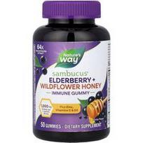 Nature's Way, Sambucus® šeivamedžio uogų ir laukinių gėlių medaus imunitetą gerinantys guminukai, medaus skonio, 50 guminukų