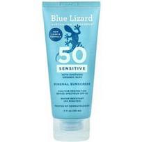 Blue Lizard Australian Sunscreen, Mineralinis apsauginis kremas nuo saulės jautriai odai, SPF 50, 89 ml