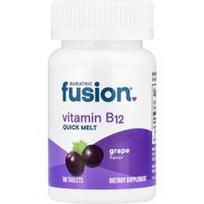 Bariatric Fusion, Vitamino B12 greitai tirpstančios tabletės, vynuogių skonio, 90 tablečių